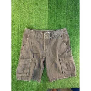 Utility Mens Cargo Shorts Gray Brown Geometric Starburst Print Size 34 RN17730
